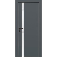 PX-8 PET графит матовый, 900*2000 белоснежный лакоб. врезка под петли AGB и замок , черная кр. с 4-