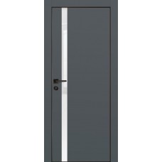 PX-8 PET графит матовый, 900*2000 белоснежный лакоб. врезка под петли AGB и замок , черная кр. с 4-