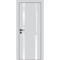 PX-9 PET агат матовый, 900*2000 белоснежный лакоб. врезка под петли AGB и замок  черн.кр. с 4-х ст