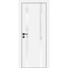 PX-9 PET белый матовый, 600*1900 белоснежный лакоб. врезка под петли AGB и замок  черн.кр. с 4-х ст