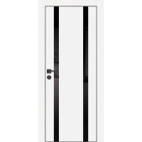 PX-9 PET белый матовый, 600*1900 черный лакоб. врезка под петли AGB и замок  Al-кр. с 4-х ст