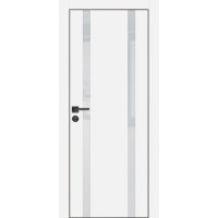 PX-9 PET белый матовый, 600*2000 лунный лакоб. врезка под петли AGB и замок  черн.кр. с 4-х ст