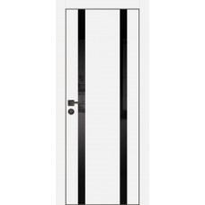 PX-9 PET белый матовый, 800*2000 черный лакоб. врезка под петли AGB и замок  черн.кр. с 4-х ст