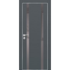 PX-9 PET графит матовый, 550*1900 серый лакоб. врезка под петли AGB и замок  Al-кр. с 4-х ст