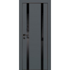 PX-9 PET графит матовый, 550*1900 черный лакоб. врезка под петли AGB и замок  черн.кр. с 4-х ст
