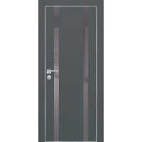 PX-9 PET графит матовый, 600*1900 серый лакоб. врезка под петли AGB и замок  Al-кр. с 4-х ст