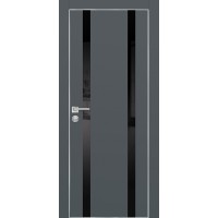 PX-9 PET графит матовый, 600*1900 черный лакоб. врезка под петли AGB и замок  Al-кр. с 4-х ст