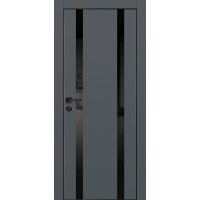 PX-9 PET графит матовый, 600*1900 черный лакоб. врезка под петли AGB и замок  черн.кр. с 4-х ст