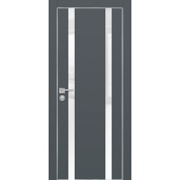 PX-9 PET графит матовый, 700*2000 белоснежный лакоб. врезка под петли AGB и замок  Al-кр. с 4-х ст