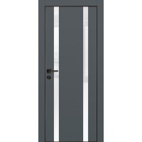 PX-9 PET графит матовый, 700*2000 белоснежный лакоб. врезка под петли AGB и замок  черн.кр. с 4-х с