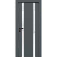 PX-9 PET графит матовый, 700*2000 белоснежный лакоб. врезка под петли AGB и замок  черн.кр. с 4-х с