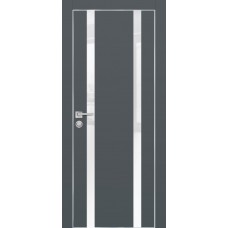PX-9 PET графит матовый, 800*2000 белоснежный лакоб. врезка под петли AGB и замок  Al-кр. с 4-х ст