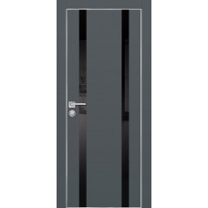 PX-9 PET графит матовый, 800*2000 черный лакоб. врезка под петли AGB и замок  Al-кр. с 4-х ст
