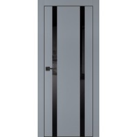 PX-9 PET серый матовый, 600*1900 черный лакоб. врезка под петли AGB и замок  черн.кр. с 4-х ст