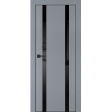 PX-9 PET серый матовый, 600*2000 черный лакоб. врезка под петли AGB и замок  черн.кр. с 4-х ст