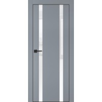 PX-9 PET серый матовый, 800*2000 белоснежный лакоб. врезка под петли AGB и замок  черн.кр. с 4-х ст