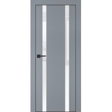 PX-9 PET серый матовый, 800*2000 белоснежный лакоб. врезка под петли AGB и замок  черн.кр. с 4-х ст