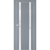 PX-9 PET серый матовый, 900*2000 белоснежный лакоб. врезка под петли AGB и замок  Al-кр. с 4-х ст