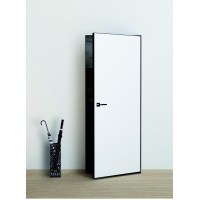 PX-0 Invisible 600*2000, черная кромка с 4-х сторон врезка под ProfiloPorte: 2 петли и замок