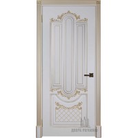 Дверь межкомнатная Александрия 2 Патина золото эмаль слоновая кость глухая