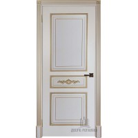 Дверь межкомнатная Лацио Патина золото эмаль слоновая кость глухая
