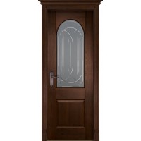 Дверь межкомнатная Ника античный орех остекленная