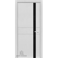 Дверь межкомнатная S2 Черное стекло эко белая эмаль