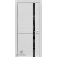 Дверь межкомнатная S2 Зеркало графит эко белая эмаль