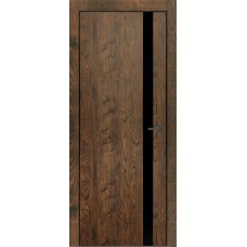 Дверь межкомнатная Тамбурат Лайт (Tamburat Light) 4204 орех шоколадный стекло черное