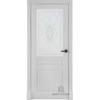 Дверь межкомнатная Турин эмаль белая остекленная