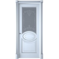 Дверь межкомнатная Верона 4 эмаль белая остекленная