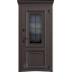 Дверь входная уличная Исландия, цвет ral 8019 Шоколад, панель - Исландия цвет ral 9016 Белый