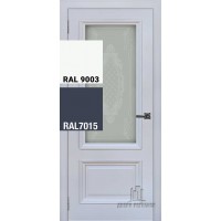 Дверь межкомнатная Неаполь 1 натуральный шпон другие цвета: ral-7015, ral-9003 остекленная