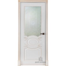 Дверь межкомнатная Аристократ Патина капучино эмаль и лак эмаль белая остекленная