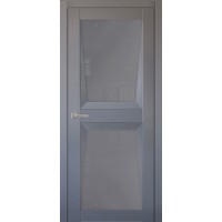 Дверь межкомнатная Перфекто 103 покрытие soft touch серый бархат остекленная