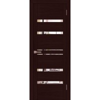 Дверь межкомнатная UniLine 30030 Зеркало экошпон дуб шоколадный глухая