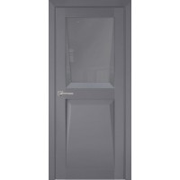 Дверь межкомнатная Перфекто 107 покрытие soft touch серый бархат остекленная