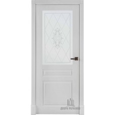 Дверь межкомнатная Турин эмаль и лак эмаль белая остекленная