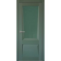Дверь межкомнатная Перфекто 106 покрытие soft touch зеленый бархат остекленная