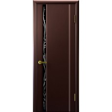 Дверь межкомнатная Эксклюзив 1 натуральный шпон венге остекленная