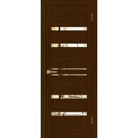 Дверь межкомнатная UniLine 30030 Зеркало экошпон орех вельвет глухая