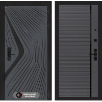 Входная дверь LEOLAB 22 - Графит софт, черная вставка