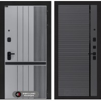 Входная дверь SKYLAB 22 - Графит софт, черная вставка