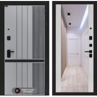 Входная дверь SKYLAB с Зеркалом Максимум - Сандал белый