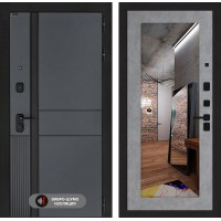 Входная дверь EVOLAB с Зеркалом 18 - Бетон светлый