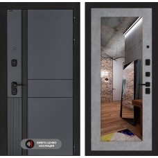 Входная дверь EVOLAB с Зеркалом 18 - Бетон светлый