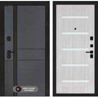 Входная дверь EVOLAB 01 - Сандал белый, стекло белое