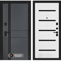 Входная дверь EVOLAB 01 - Белое дерево, стекло черное