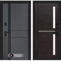 Входная дверь EVOLAB 02 - Венге, стекло белое