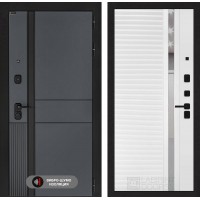 Входная дверь EVOLAB 31 - Белый софт, зеркальная вставка с тонировкой